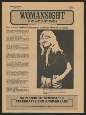 Primary view of object titled 'Womansight: News for North Texas Women, Volume 3, Number 1, June 1982'.
