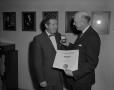 Photograph: [Herman Clark and Art Davis with award]