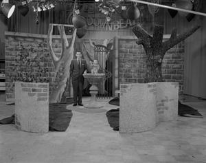 Primary view of object titled '[Courtyard television set 1 of 2]'.