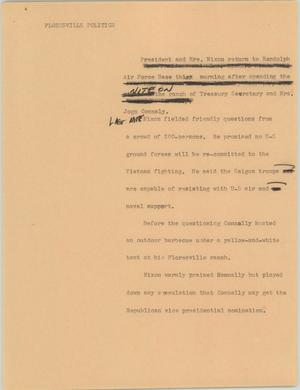 Primary view of object titled '[News Script: Floresville politics]'.