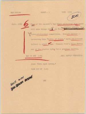 Primary view of object titled '[News Script: Bands]'.