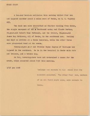 Primary view of object titled '[News Script: Bowie crash]'.