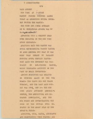 Primary view of object titled '[News Script: Wall street]'.