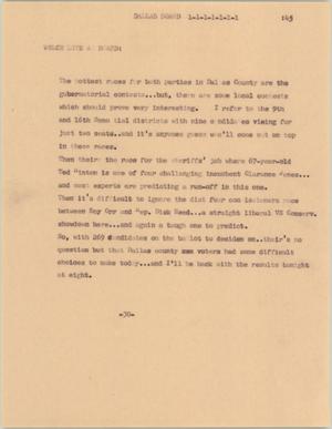 Primary view of object titled '[News Script: Dallas board]'.