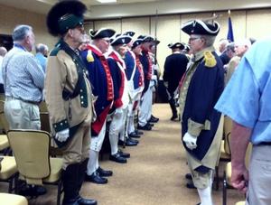 Primary view of object titled '[Compatriots lined up in uniform at convention, April 7, 2018]'.