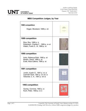 Primary view of object titled 'MBS Competition Judges, By Year, 2012-06-13'.