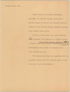 Primary view of object titled '[News Script: Federal grand jury]'.