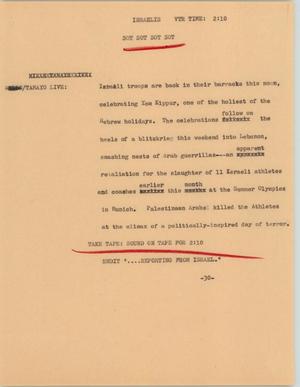 Primary view of object titled '[News Script: Israelis]'.