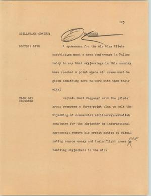 Primary view of object titled '[News Script: Waggoner]'.
