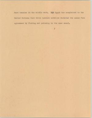 Primary view of object titled '[News Script: Tension in the Middle East]'.