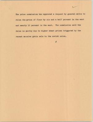 Primary view of object titled '[News Script: Wheat]'.