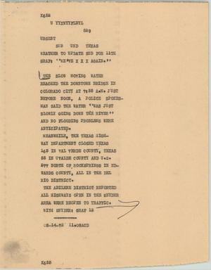 Primary view of object titled '[News Script: Weather update]'.