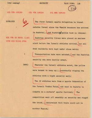 Primary view of object titled '[News Script: Security]'.