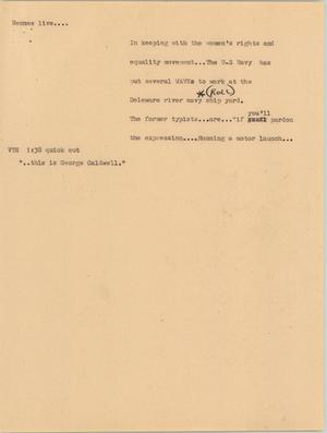 Primary view of object titled '[News Script: Women's rights]'.