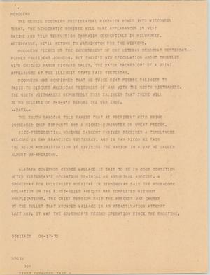 Primary view of object titled '[News Script: McGovern]'.
