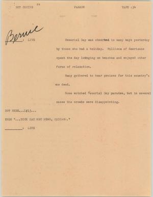 Primary view of object titled '[News Script: Parade]'.