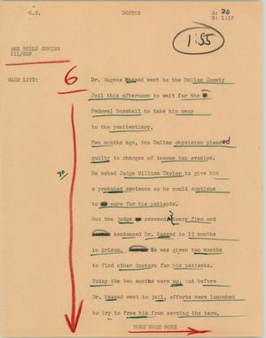 Primary view of object titled '[News Script: Doctor]'.
