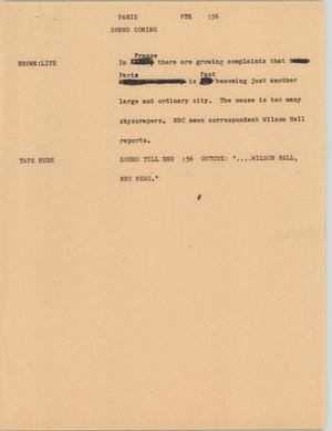 Primary view of object titled '[News Script: Paris]'.