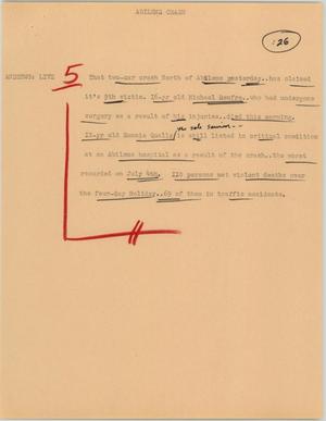 Primary view of object titled '[News Script: Abilene crash]'.