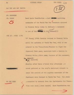 Primary view of object titled '[News Script: Mineral wells]'.
