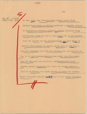 Primary view of object titled '[News Script: Mauzy]'.