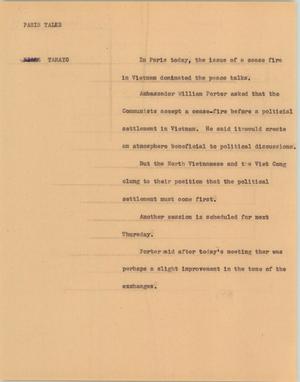 Primary view of object titled '[News Script: Paris Texas]'.