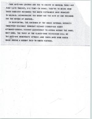 Primary view of object titled '[News Script: Prisoners of war]'.