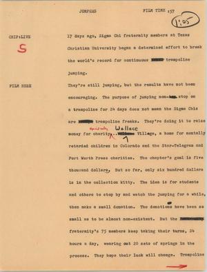 Primary view of object titled '[News Script: Jumpers]'.