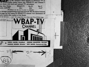 Primary view of object titled '[Advertisement for WBAP-TV Channel 5]'.