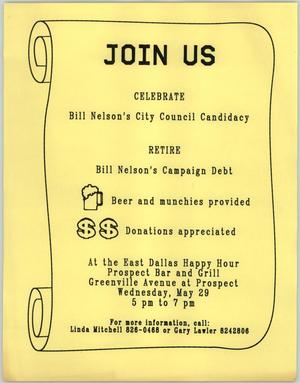 Primary view of object titled '[Invitation to Bill Nelson campaign event]'.