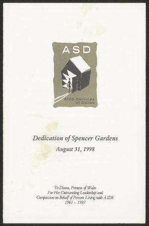 Primary view of object titled 'Invitation to the Dedication of Spencer Gardens, August 31, 1988'.
