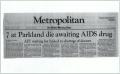 Clipping: [Clipping: 7 at Parkland die awaiting AIDS drug: AZT waiting list lin…
