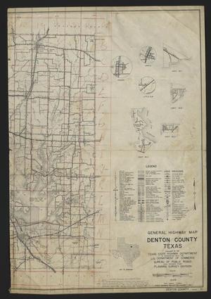 Primary view of object titled '[General Highway Map of Denton County Texas]'.