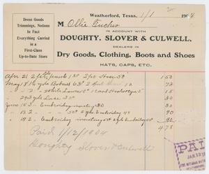 Primary view of object titled '[Receipt from Doughty, Slover & Culwell]'.