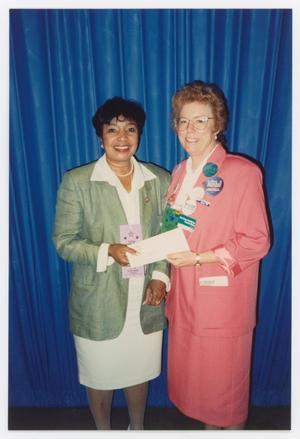 Primary view of object titled '[Photograph of Vivienne Armstrong and Eddie Bernice Johnson, 1 of 2]'.