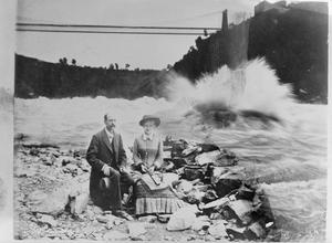 Primary view of object titled '[Photograph of Byrd and Mary Williams near the water]'.