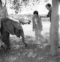 Photograph: [Photograph of David Christian and an unknown woman with an elephant]