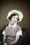 Photograph: [Photograph of Doris Stiles Williams posing in white hat, 6]