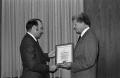 Thumbnail image of item number 1 in: '[Photograph of Jett Jamison receiving an award, 3]'.