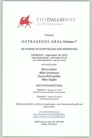 Primary view of object titled 'Outrageous Oral, Volume 7'.