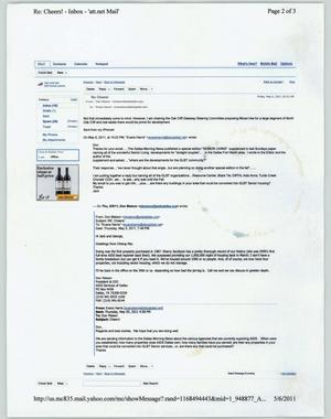 Primary view of object titled '[Email from Don Maison to Evans Harris, May 6, 2011]'.