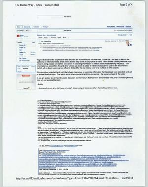 Primary view of object titled '[Email from Buddy Mullino to Jack and George, September 17, 2011]'.