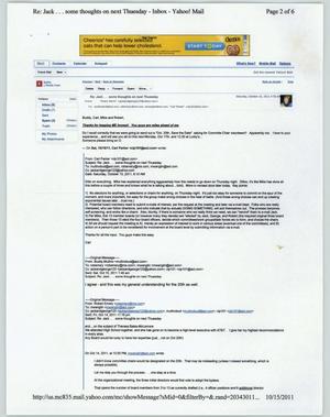 Primary view of object titled '[Email from Evans Harris to Buddy Mullino, October 15, 2011]'.