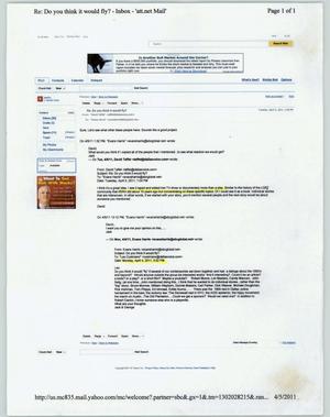 Primary view of object titled '[Email from David Taffet to Evans Harris, April 5, 2011]'.