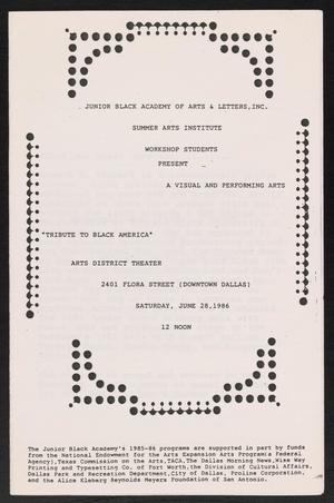 Primary view of object titled '[Program: Tribute to Black America]'.