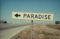 Photograph: [Paradise, Texas sign]