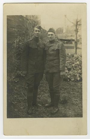 Primary view of object titled '[Two soldiers standing]'.