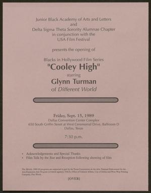 Primary view of object titled '[Flyer: Cooley High]'.