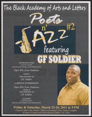 Primary view of object titled '[Flyer: Poets n' Jazz #2 Featuring GF Soldier]'.