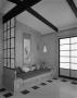 Photograph: [Living area of a Japanese-inspired cabin]